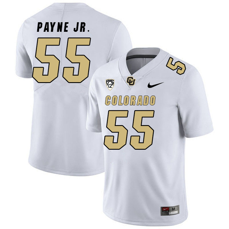 Men #55 Leonard Payne Jr. Colorado Buffaloes College Football Jerseys Stitched Sale-White - Click Image to Close